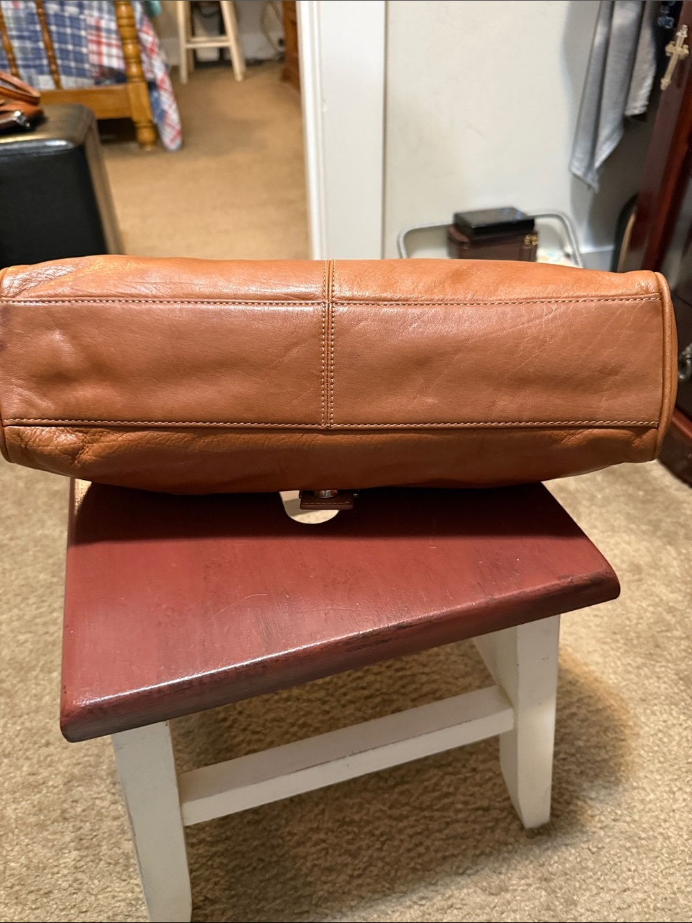 Fossil vintage Leather Barrel Satchel Bag - Brown - Picture 3 of 9
